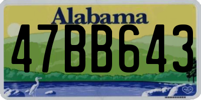 AL license plate 47BB643