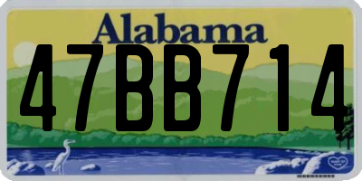 AL license plate 47BB714