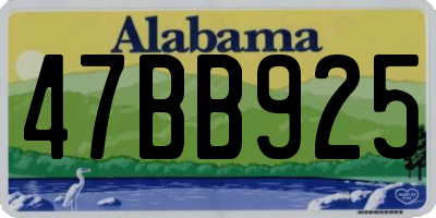 AL license plate 47BB925