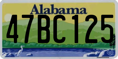 AL license plate 47BC125