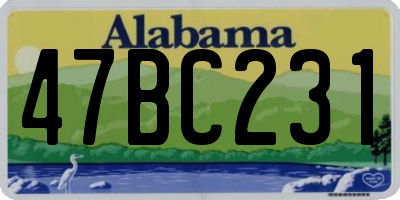 AL license plate 47BC231