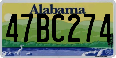 AL license plate 47BC274