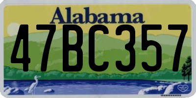 AL license plate 47BC357