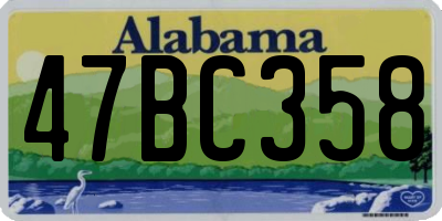 AL license plate 47BC358