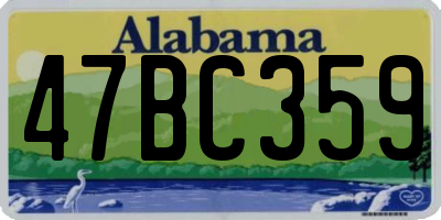 AL license plate 47BC359