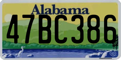 AL license plate 47BC386