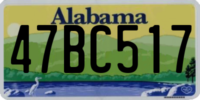AL license plate 47BC517