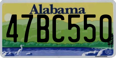 AL license plate 47BC550