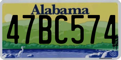 AL license plate 47BC574