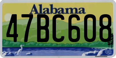 AL license plate 47BC608