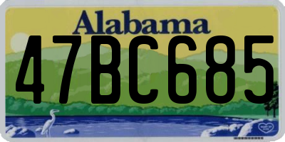 AL license plate 47BC685