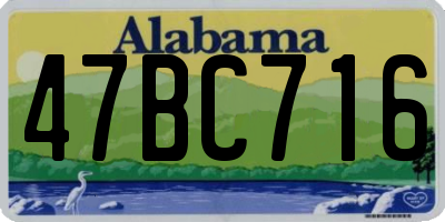 AL license plate 47BC716