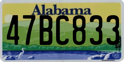 AL license plate 47BC833