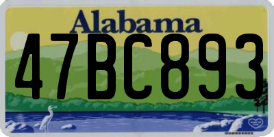 AL license plate 47BC893