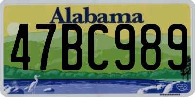 AL license plate 47BC989