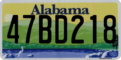 AL license plate 47BD218