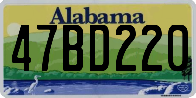 AL license plate 47BD220
