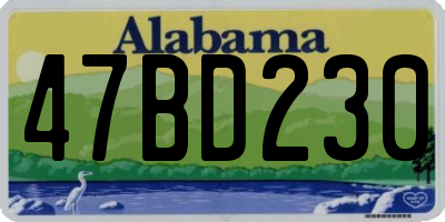 AL license plate 47BD230