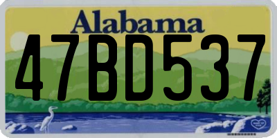 AL license plate 47BD537