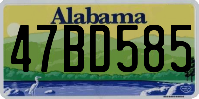 AL license plate 47BD585