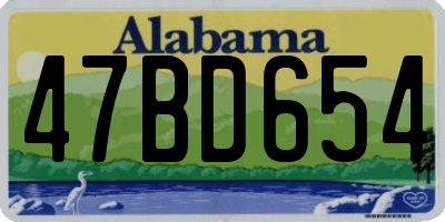 AL license plate 47BD654