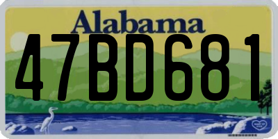 AL license plate 47BD681