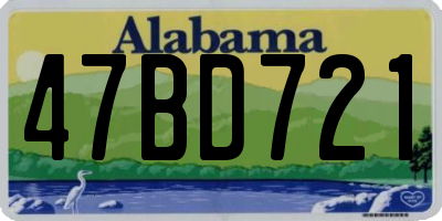 AL license plate 47BD721