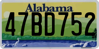 AL license plate 47BD752