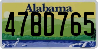 AL license plate 47BD765