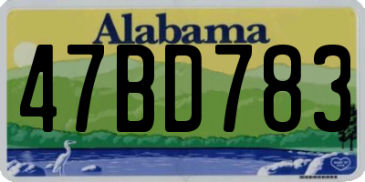 AL license plate 47BD783