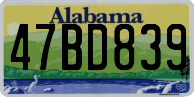 AL license plate 47BD839