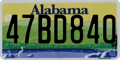 AL license plate 47BD840