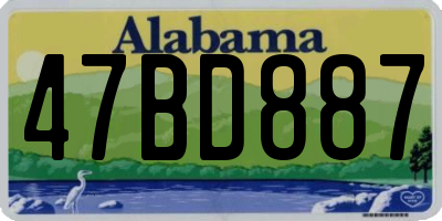 AL license plate 47BD887