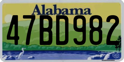 AL license plate 47BD982