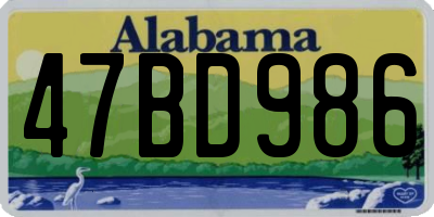 AL license plate 47BD986