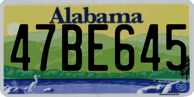 AL license plate 47BE645