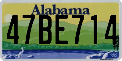 AL license plate 47BE714