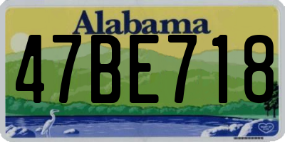 AL license plate 47BE718