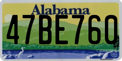 AL license plate 47BE760