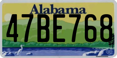 AL license plate 47BE768
