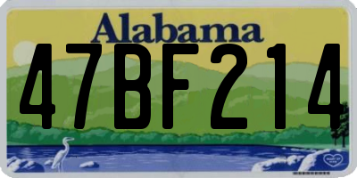 AL license plate 47BF214