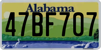AL license plate 47BF707