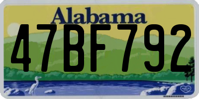 AL license plate 47BF792