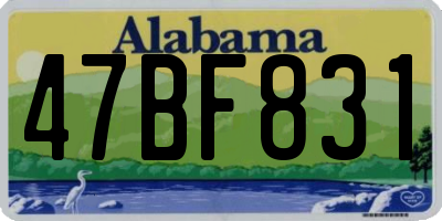 AL license plate 47BF831