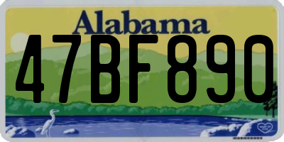 AL license plate 47BF890