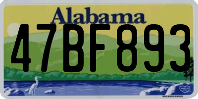AL license plate 47BF893