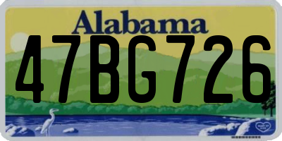 AL license plate 47BG726