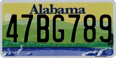 AL license plate 47BG789