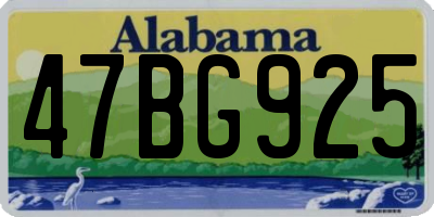 AL license plate 47BG925