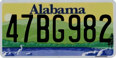 AL license plate 47BG982
